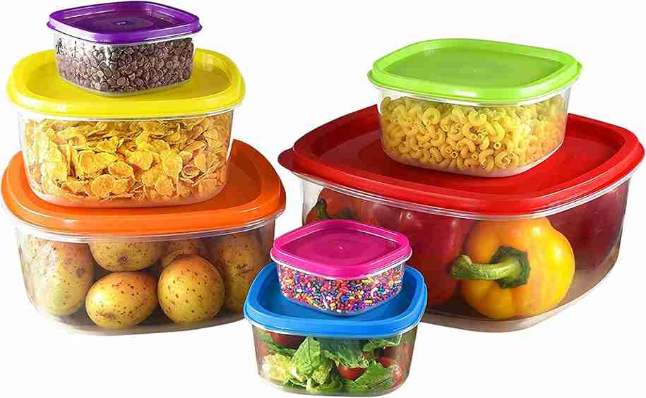 Neez 7pcs Food Storage Containers - BPA-Free, Colorful, Space-Saving